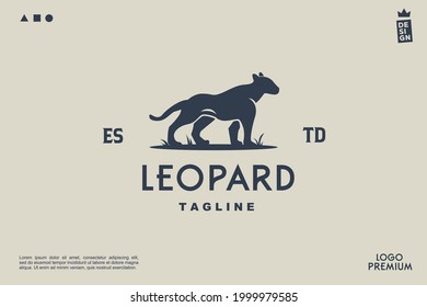 vector black panther, leopar shilhouette minimalist simple logo Perfect for any brand and company 