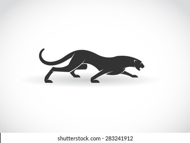 Vector of black panther  on a white background. Wild Animals. Easy editable layered vector illustration.