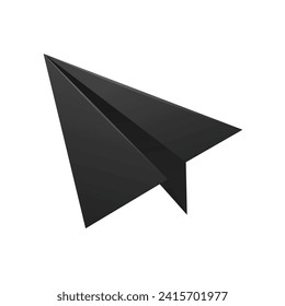 Avión de papel negro vector en avión de fondo blanco