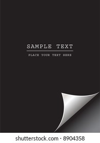 Vector - Black paper with realistic page curl. Copy space for image or text.