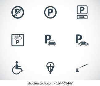 Vector black parking icons set