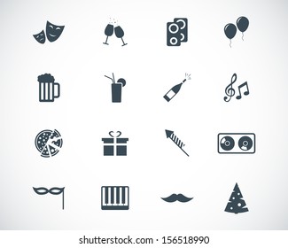 Vector black  party icons set