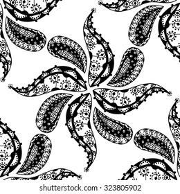 Vector black pattern. Isolated on white background