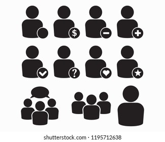 Vector black people icons set