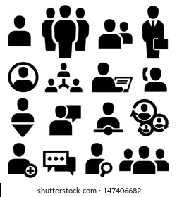 Vector black people icons set