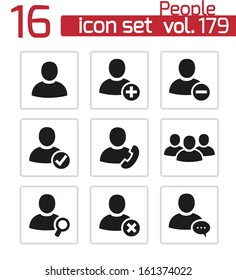 Vector black people icons set