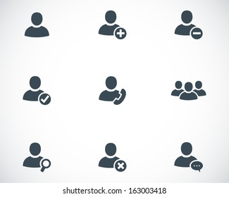 Vector black people icons set