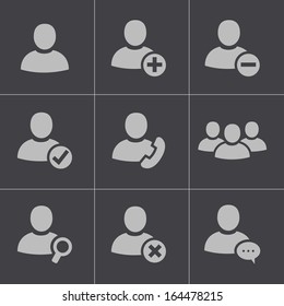 Vector black people icons set