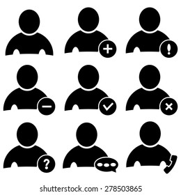 Vector black people icons set