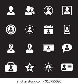 Vector black people, web icon set on white background