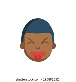 vector of black person with a bald head, Black is beautiful. on a white background.