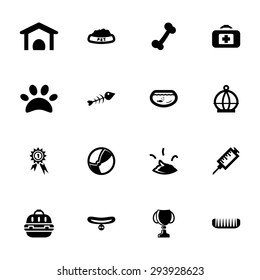 Vector black Pet icon set on white background