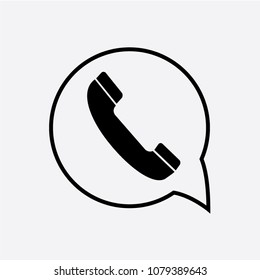 vector black phone icons set on gray