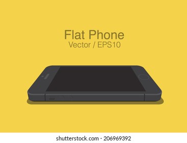 vector black phone on the plane flat style mockup 