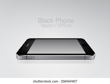 vector black phone on the plane mockup