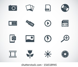 Vector black  photo icons set