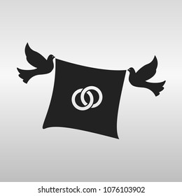  Vector black pillow icon on background