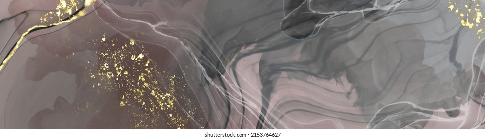 Vector black pink banner. Hand drawn abstract paint brush stroke. Wave element.