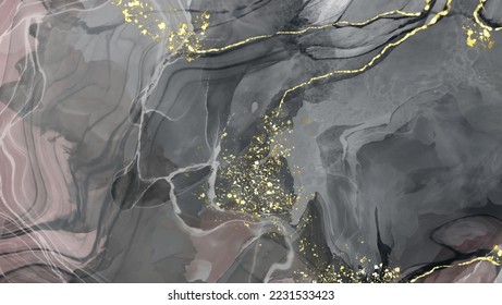 Banner rosa negro vector. Razo de pincel abstracto dibujado a mano. Elemento Wave.
