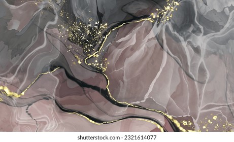 Vector black pink banner. Hand drawn abstract paint brush stroke. Wave element.