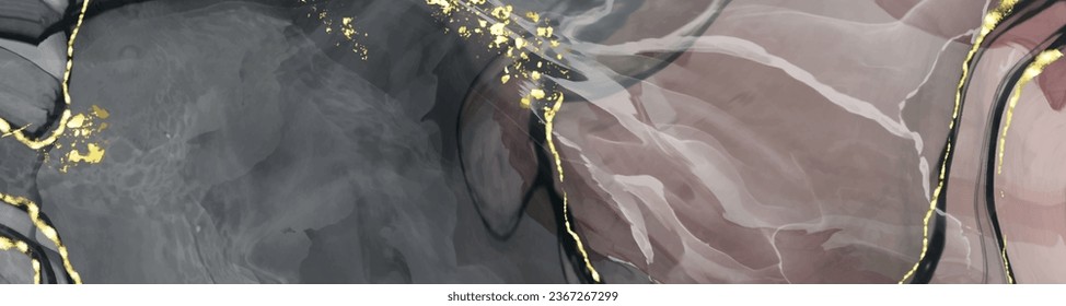 Banner rosa negro vector. Razo de pincel abstracto dibujado a mano. Elemento Wave.