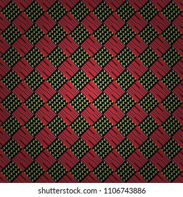 Vector black, pink and gray seamless background pattern with rhombuses.