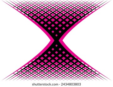 Vector black and pink pattern on a white background. Abstract vector background. Grid.