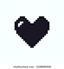 Vector black pixel heart icon
