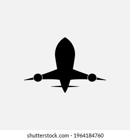 Vector black plane icon, vector airplane sign, isolated on the white background. Travel symbol in flat style.