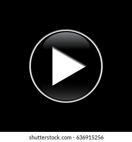 Vector black play symbol. 