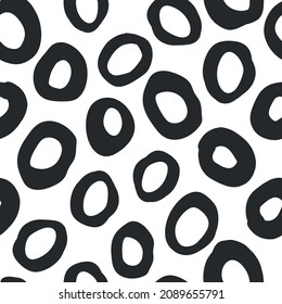Vector black playful ring seamless pattern design. Great for fabric, textiles, wallpaper, poster, greeting cards, stationary and other surfaces. 