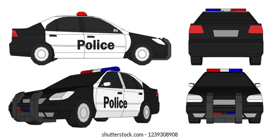 Vector, black police car