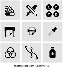 Vector black polygraphy icon set