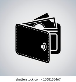 Vector black purce icon on white background - Stok Illustrati