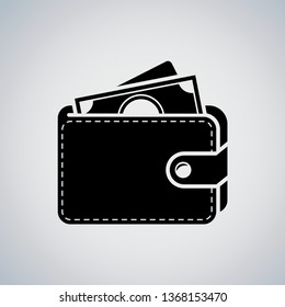 Vector black purce icon on white background - Stok Illustrati