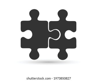 vector black puzzles icon on white background
