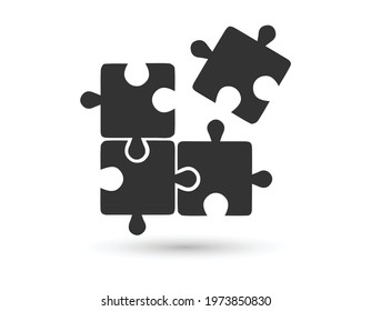 vector black puzzles icon on white background