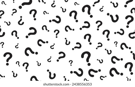 vector black question marks on white background