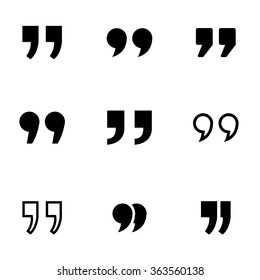 Vector black quote icon set.