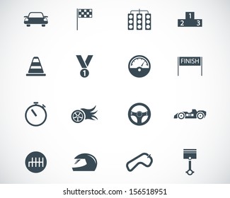 Vector black  racing icons set