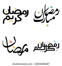 Vector Black Ramadan Kareem Greeting Card with Arabic Calligraphy Design.