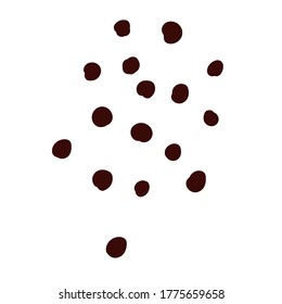 Vector of black random dots on white background, spot of circles, vector design element.	