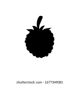 Vector black raspberry silhouette isolated on white background