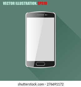 Vector black realistic mobile phone, modern digital device for your design