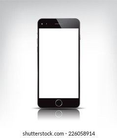 vector black realistic phone with empty screen isolated