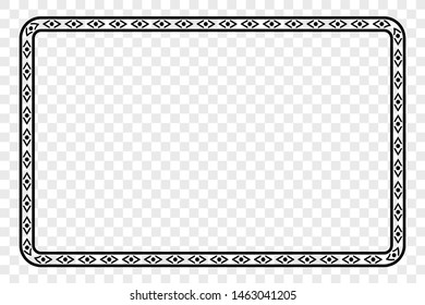 Vector Black Rectangle Frame for Certificate at Transparent Effect Background
