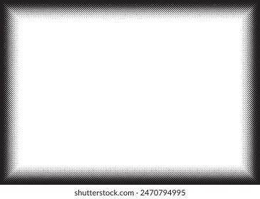 Vector black rectangle halftone gradient. Comics effect. Isolated on white background