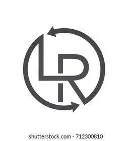 Vector Black Recycle Letter L R Logo