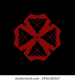 Vektorgrafik Schwarz Rot Abstraktes Op-Art-Element. Optik, bildende Kunst, künstlerische Elemente, Spiralen.