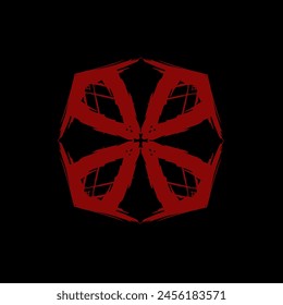Vector black red abstract op-art art element. Optics, visual arts, artistic elements, spirals.